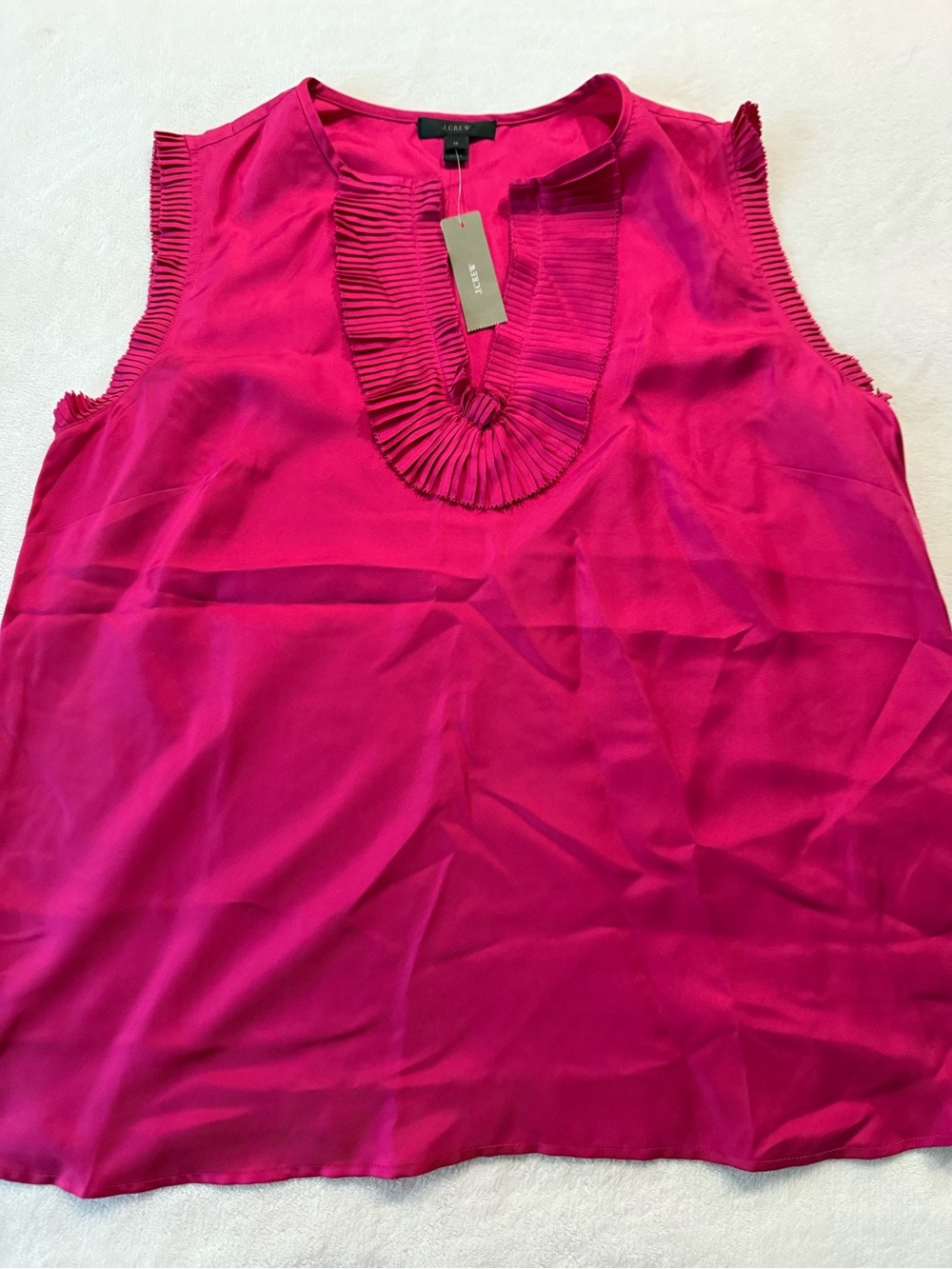 J.Crew Margot silk top Sleeveless Fushia Size 12 E01 New